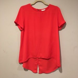 Meraki Split Back Blouse Color Orange Size Medium